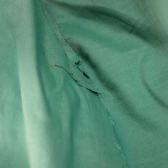 Vintage 70s Teal Cropped Peter Pan Collar Blouse XS - Picture 8 of 8